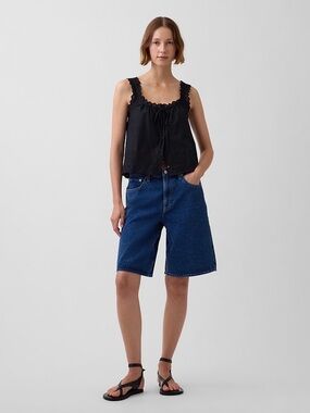 Gap Mid Rise Longline Denim Shorts, Sz 4
